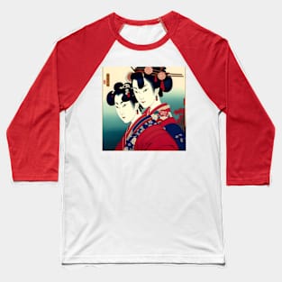 Geisha Study C in Japanese Style Baseball T-Shirt